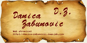 Danica Zabunović vizit kartica